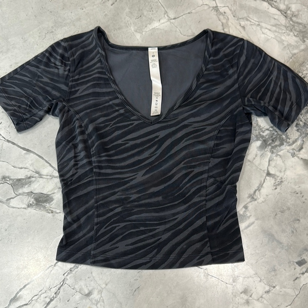 Lululemon Zebra Print V-Neck Top